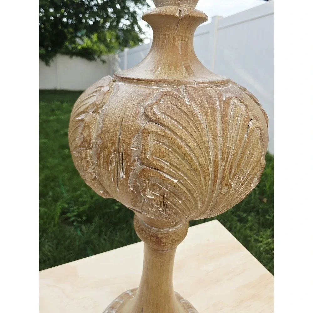 Wooden Finial Decorative Accent Distressed Table Accent Home Decor 14